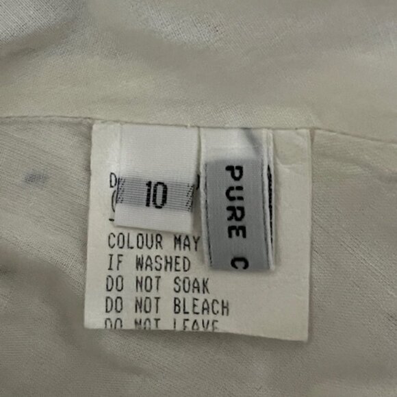 Easton Pearson Full Midi Skirt White & Brown Geometric Cotton - Picture 10 of 12